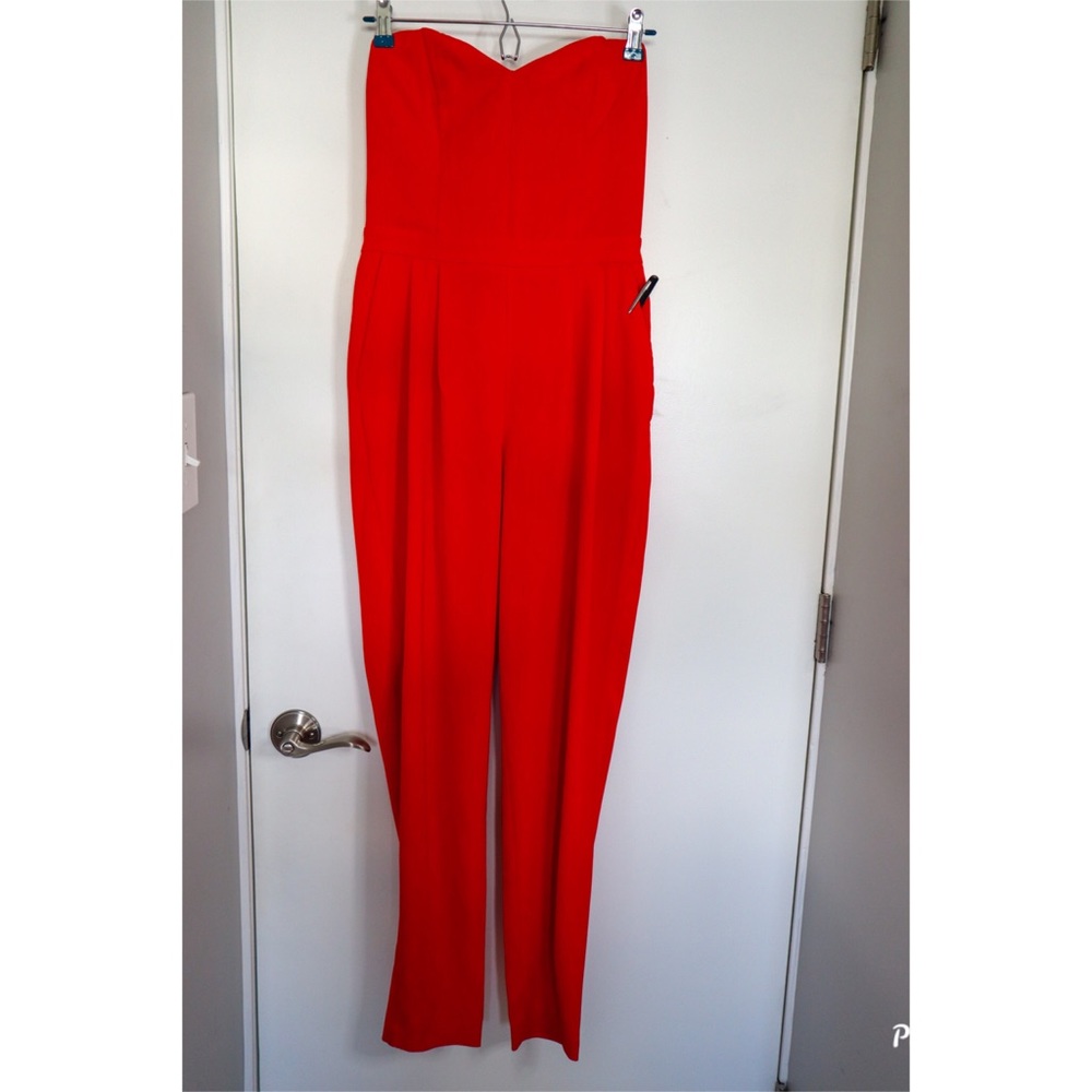 H&M Red Strapless Jumpsuit Size 6